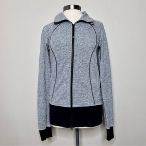 Women's Gray and Black Hooded Jacket